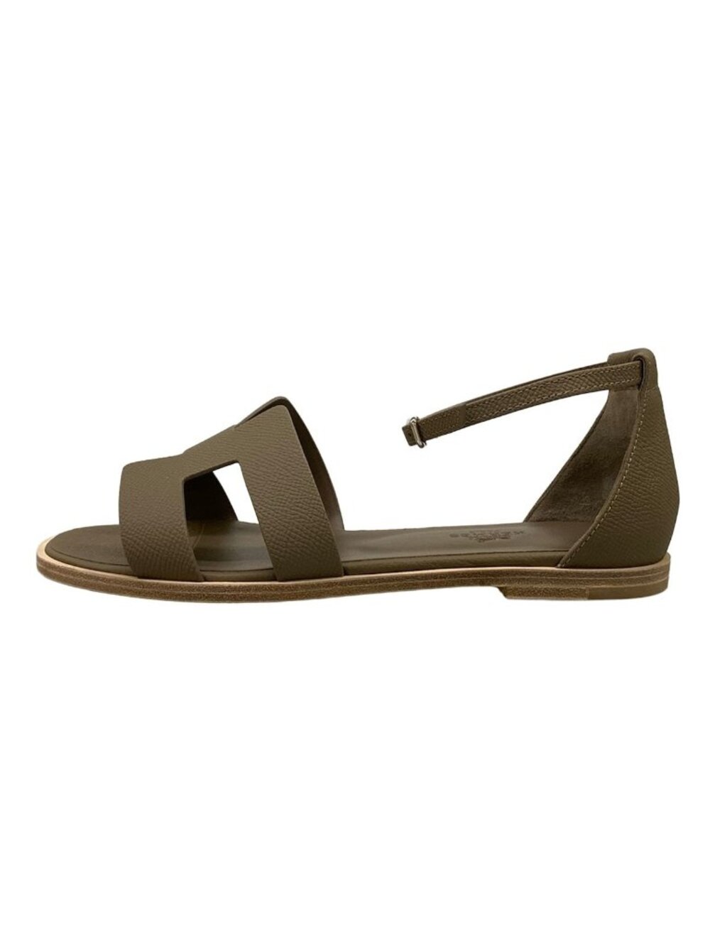 Hermes Sandals Santorini Etoupe Silver